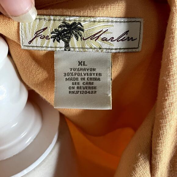 Joe Marlin XL button down shirt short sleeve Hawaiian extra buttons - Picture 6 of 6